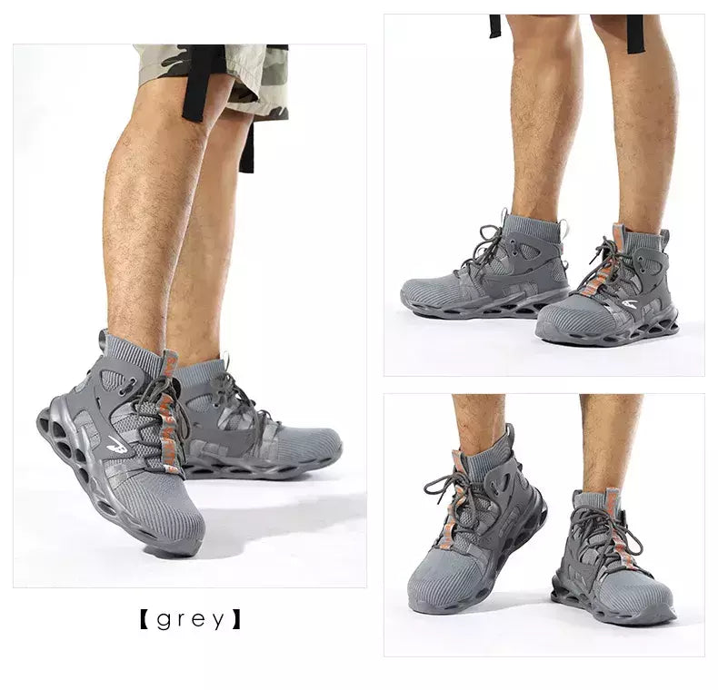 Tênis masculinos leves à prova de punção, sapatos de aço, botas indestrutíveis