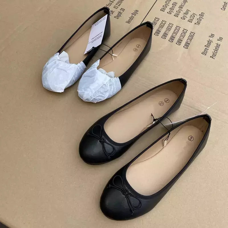 Aneikeh-Mulas de balé de seda deslizantes para senhoras, mocassins de arco raso, mulas pretas elegantes, moda verão, sapatos de salto liso doce, 2022