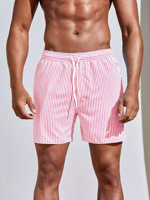 Shorts de praia de poliéster respirável masculino, shorts de prancha de surf em linha 3D, maiô havaiano, verão, novo