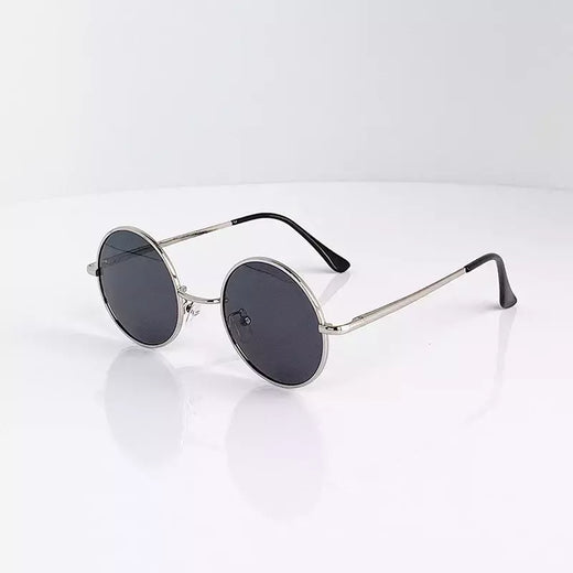 Óculos de sol polarizados redondos vintage retrô para homens e mulheres, óculos de sol designer, armação de metal, lente preta, óculos UV400, dirigindo, marca