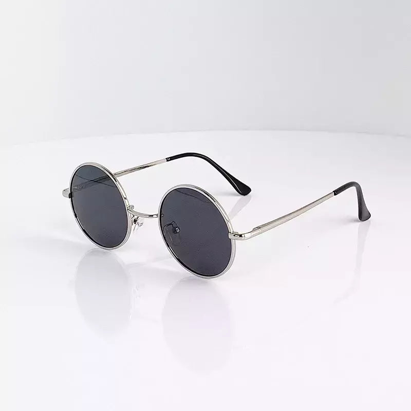 Óculos de sol polarizados redondos vintage retrô para homens e mulheres, óculos de sol designer, armação de metal, lente preta, óculos UV400, dirigindo, marca