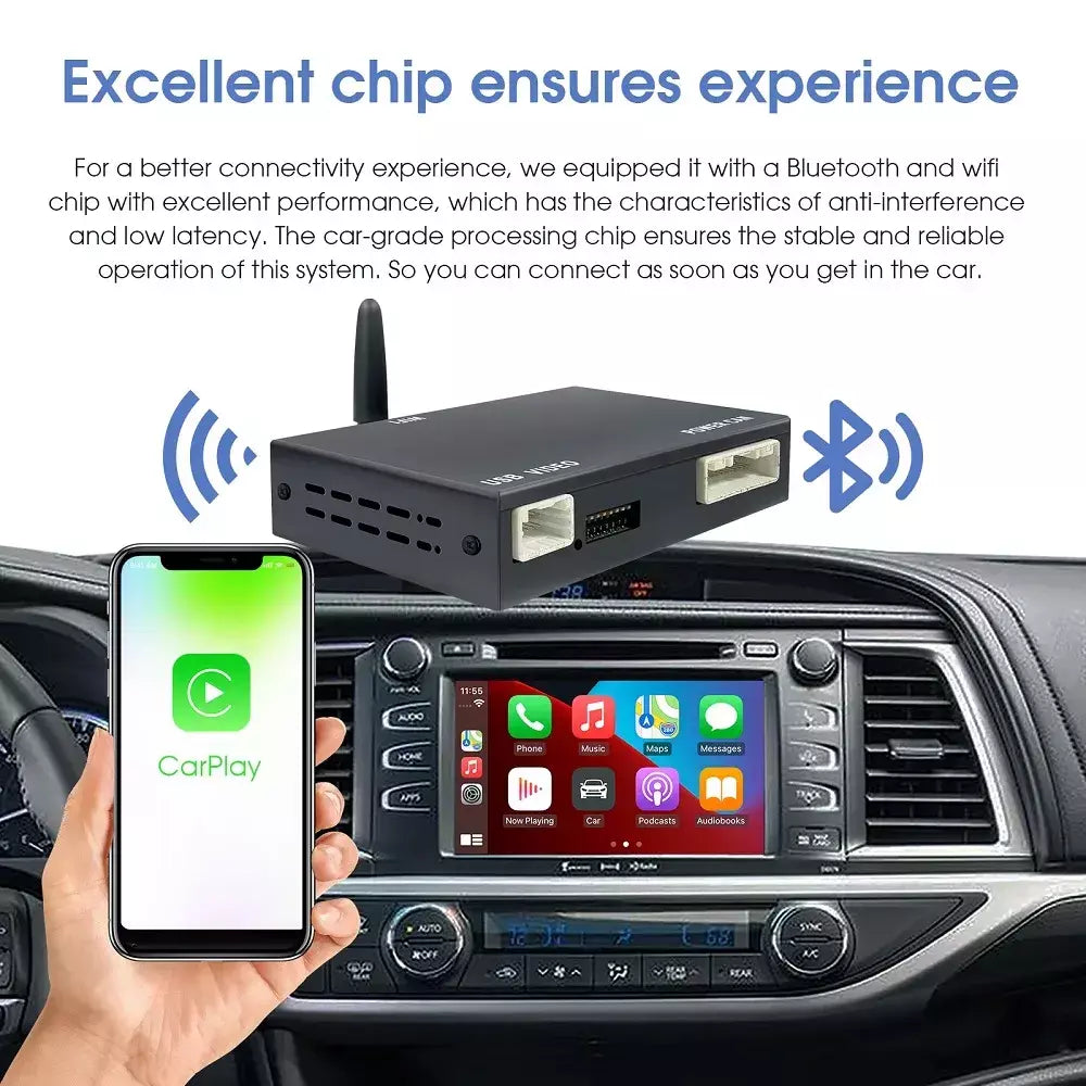 Kit de atualização multimídia decodificador de atualização de tela OEM para Toyota Touch2/Entune2.0 System 2014-2019 Wireless CarPlay Android auto