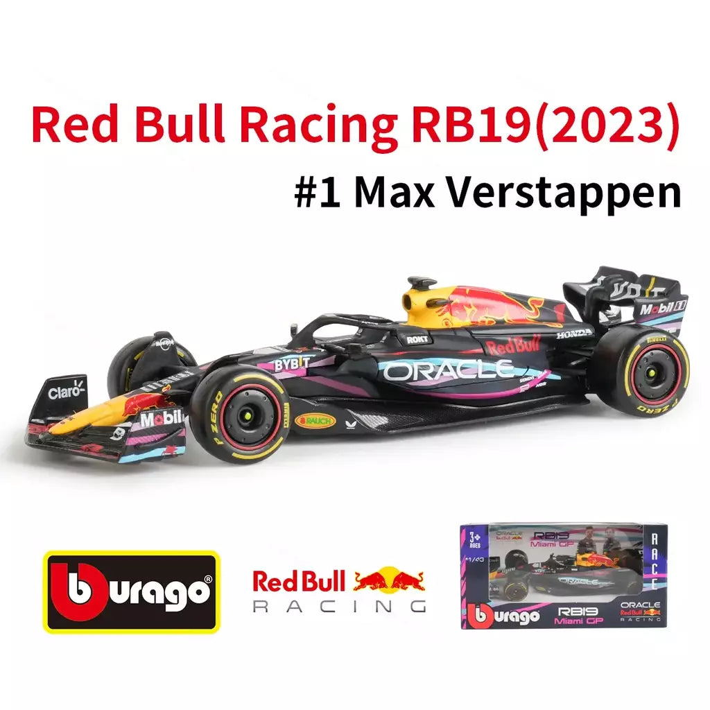 Bburago 1:43 Redbull 2023 RB19 Austin Miami Las Vegas GP # 1 # 11 F1 Racing Formula Car Simulação Estática Diecast Alloy Model Car