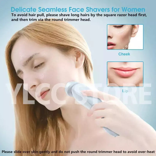Lâminas elétricas para mulheres, biquíni aparador, rosto barbeadores, depilação, axilas e pernas, senhoras Body Trimmer, IPX7 impermeável, 2 em 1
