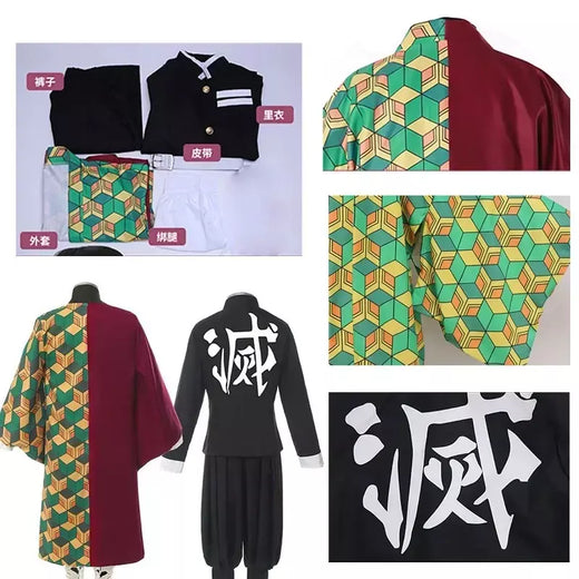 Anime demônio slayer kimetsu não yaiba tomioka giyuu cosplay traje terno uniformes trajes peruca criança adulto festa presente