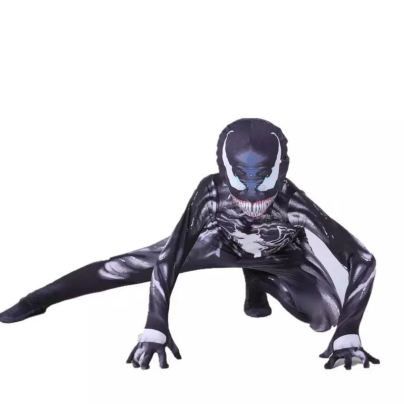 Vendas quentes halloween aranha mancosplay filme para festa terno do homem aranha crianças traje de veneno estilo 3d