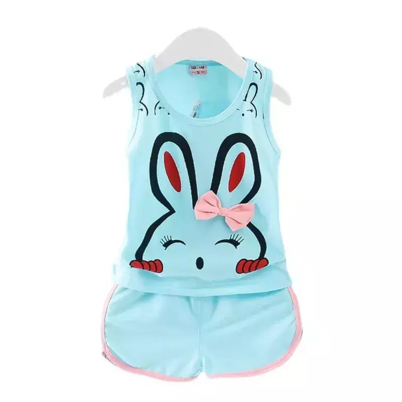 Conjunto de pijamas casual infantil, roupas de bebê, colete bonito feminino, pijama infantil, roupas de treino infantis, verão, novo, 2 peças