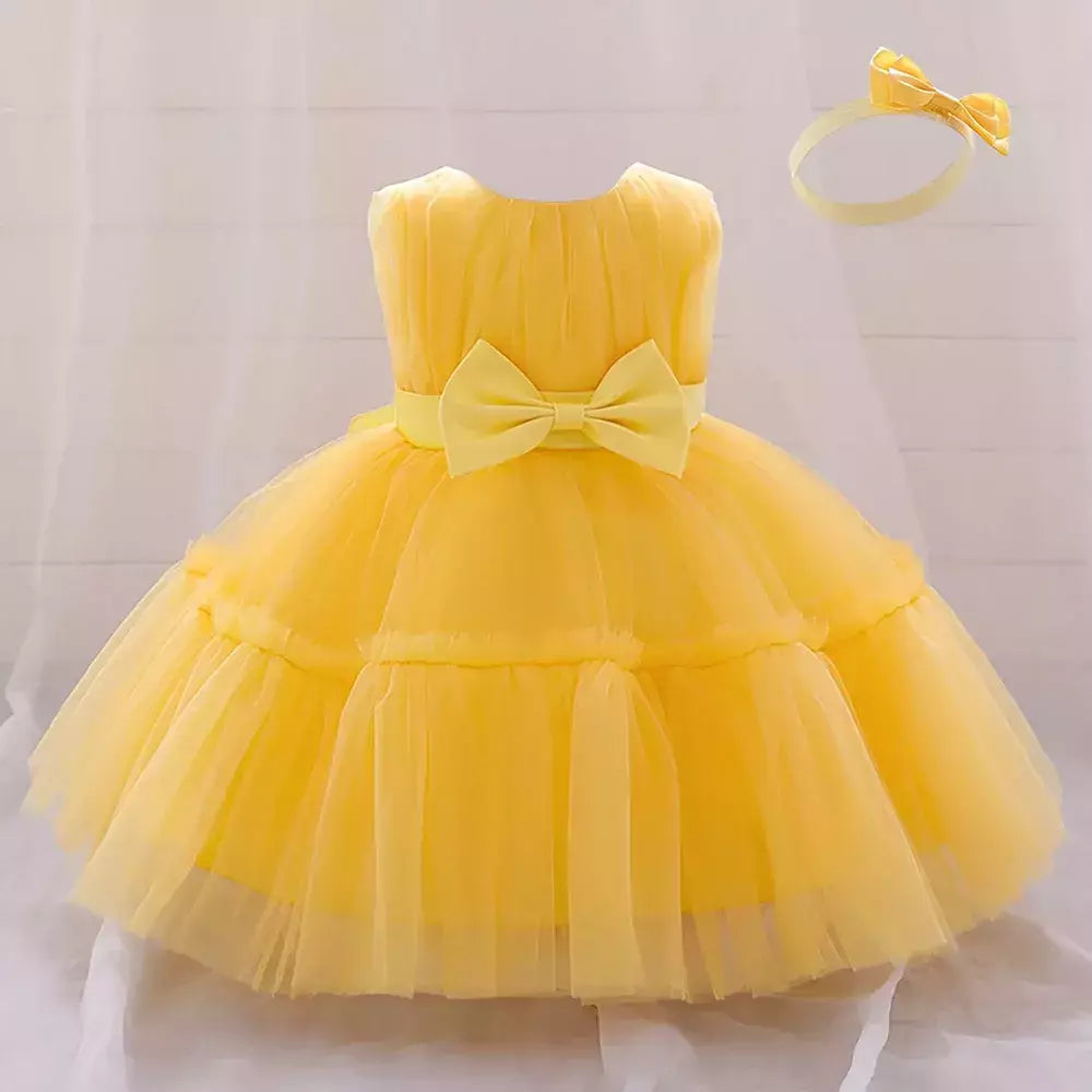 Elegante vestido de tule para meninas, bebê infantil, 1st Birthday, Vestidos de batismo, Kids Wedding Party, Toddler Clothes, Verão