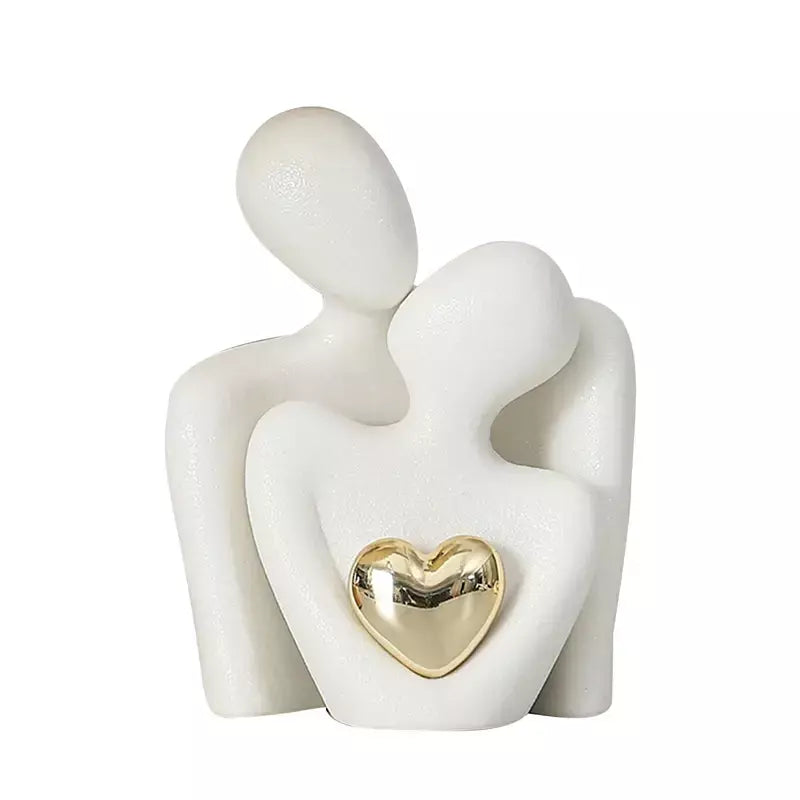 Nordic decorativo abstrato casal estátua decoração moderna casa escultura figura de cerâmica estatuetas sala estar artesanato ornamentos