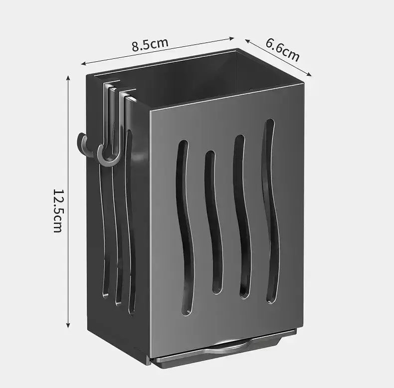 1-Piece Kitchen Utensil Rack-Multifunctional Draining Chopstick Holder,Wall-Mounted or Freestanding Cutlery Storage Box, Plastic