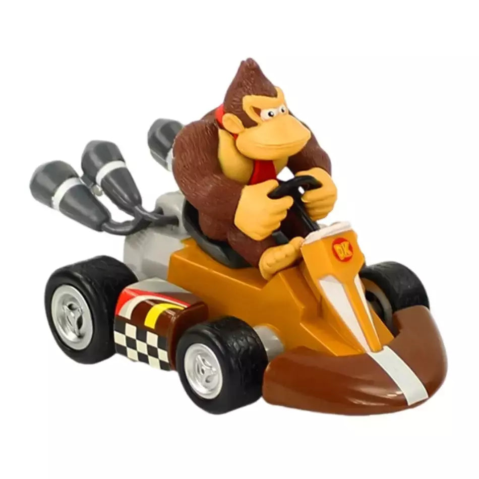 Super mario puxar para trás carro verde yoshi burro kong bowser luigi sapo princesa pêssego figura de ação juguetes anime jogo boneca