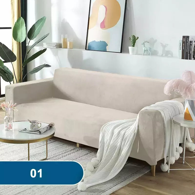 Velvet Sofa Cover adequado para braço em forma de L, estendido e mais grosso, H