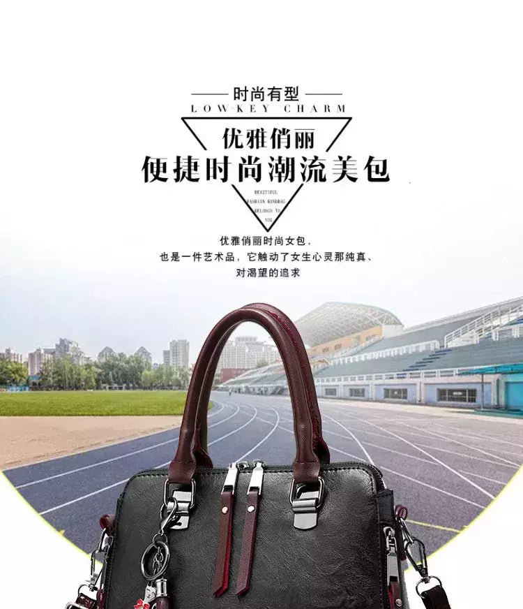 Bolsa de Ombro de Couro Retro para Mulheres, Bolsa Crossbody Messenger, Grande Capacidade, Bolsa Feminina, Designer de Luxo, Alta Qualidade