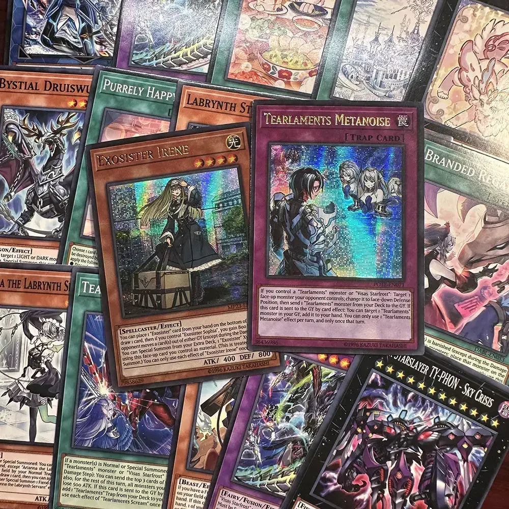 54 cartões yu gi oh, estrutura competitiva, olhos azuis, tyler kurikara, cartões yugioh de marca em inglês