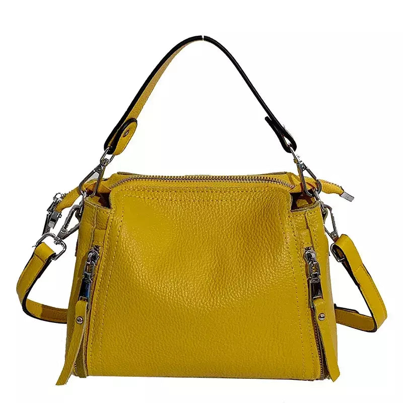 Bolsas de couro genuíno para mulheres, bolsa de ombro de couro para senhoras, sacos do mensageiro, alta qualidade, sacola feminina, moda luxuosa, 100%