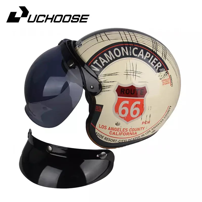 DOT Certificado Retro Capacete de Motocicleta Cafe Racer Rosto Aberto Casco Moto para Acessórios de Motocicleta Homens Cascos de Moto