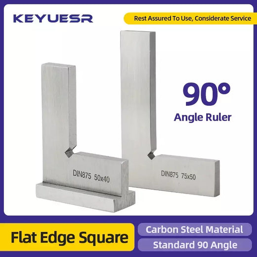 Régua quadrada de borda plana, ângulo de 90 graus, ferramentas para trabalhar madeira, régua quadrada de carpinteiro, metal, medidor de aço carbono, tentar quadrado