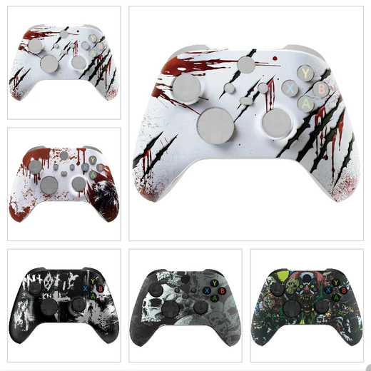 EXtremeRate Substituição Carcaça Frontal Shell Capa Placa Frontal para Xbox Core Wireless (Xbox Series X/S) Controlador -Série Horror