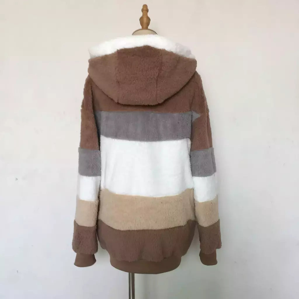 Casaco de capuz extragrande feminino com bolsos macios, streetwear quente, casaco solto, Lady Outerwear, outono, inverno, novo, 2023