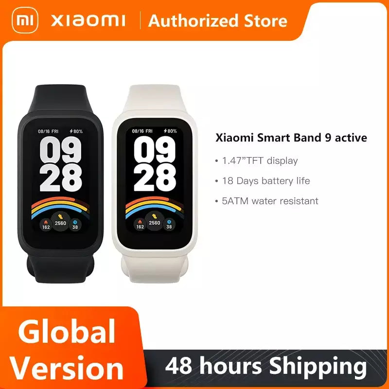 Versão global Xiaomi Smart Band 9 Active 1.47 ''Display 5ATM Modo de vida útil da bateria de 18 dias Monitoramento de saúde e fitness durante todo o dia