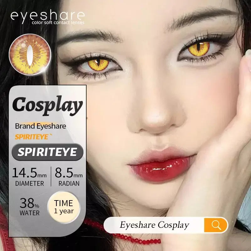 Eyeshare 1 par cosplay lentes de contato coloridas brancas lentes de contato vermelhas anime lentes de olho preto halloween beleza maquiagem lentes