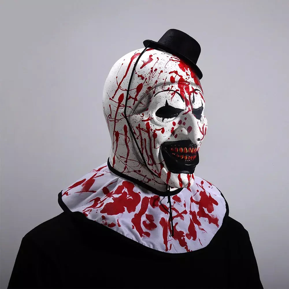 O palhaço Cosplay Máscara, Terror Sangrento Terrifier 3 Arte, Demônio Joker Assassino, Capacete de látex, Festa de Carnaval de Halloween