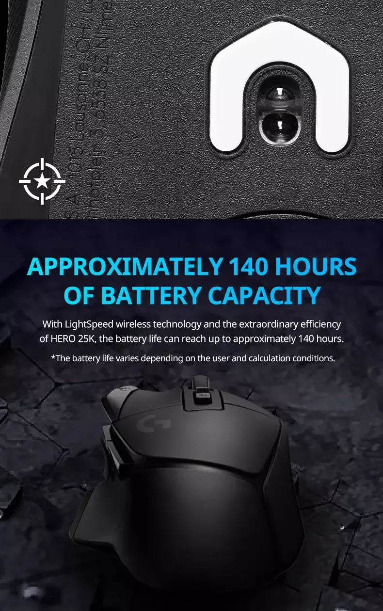 Logitech (G) G502 X Advanced Edition Novo mouse óptico-mecânico híbrido Micro HERO Engine Gaming