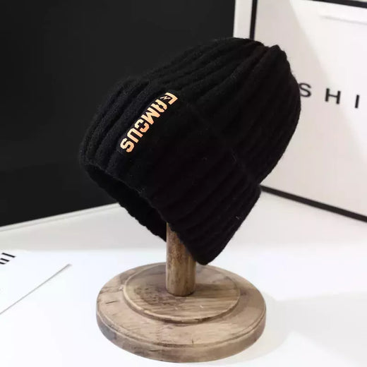 Gorros de tricô unissex para homens e mulheres, monocromático, macio crochê de lã, tampas de inverno quentes