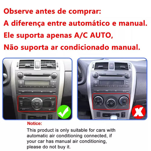 Do Brasil Leitor de Vídeo Multimídia Rádio Automóvel, Android Auto Stereo para TESLA Toyota Corolla 2009-2013, Estilo Tesla, 2 Din