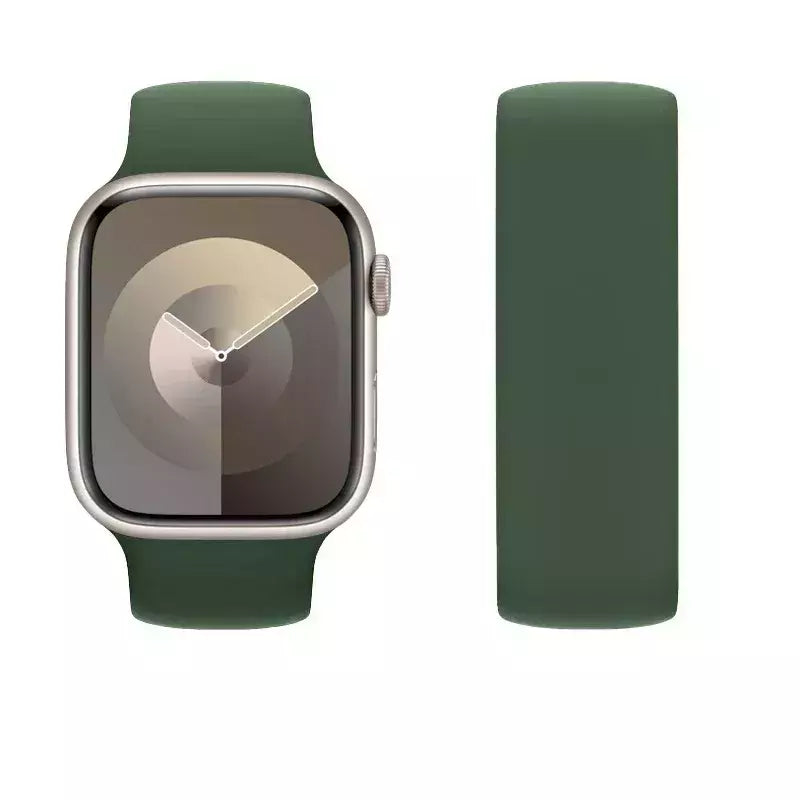 Silicone Solo Loop Band para Apple Watch, Belt Bracelet Strap, iWatch Series 9, 8, 7, 6, SE, Ultra 2, 40mm, 44mm, 45mm, 41mm, 49 milímetros, 38 milímetros, 42 milímetros