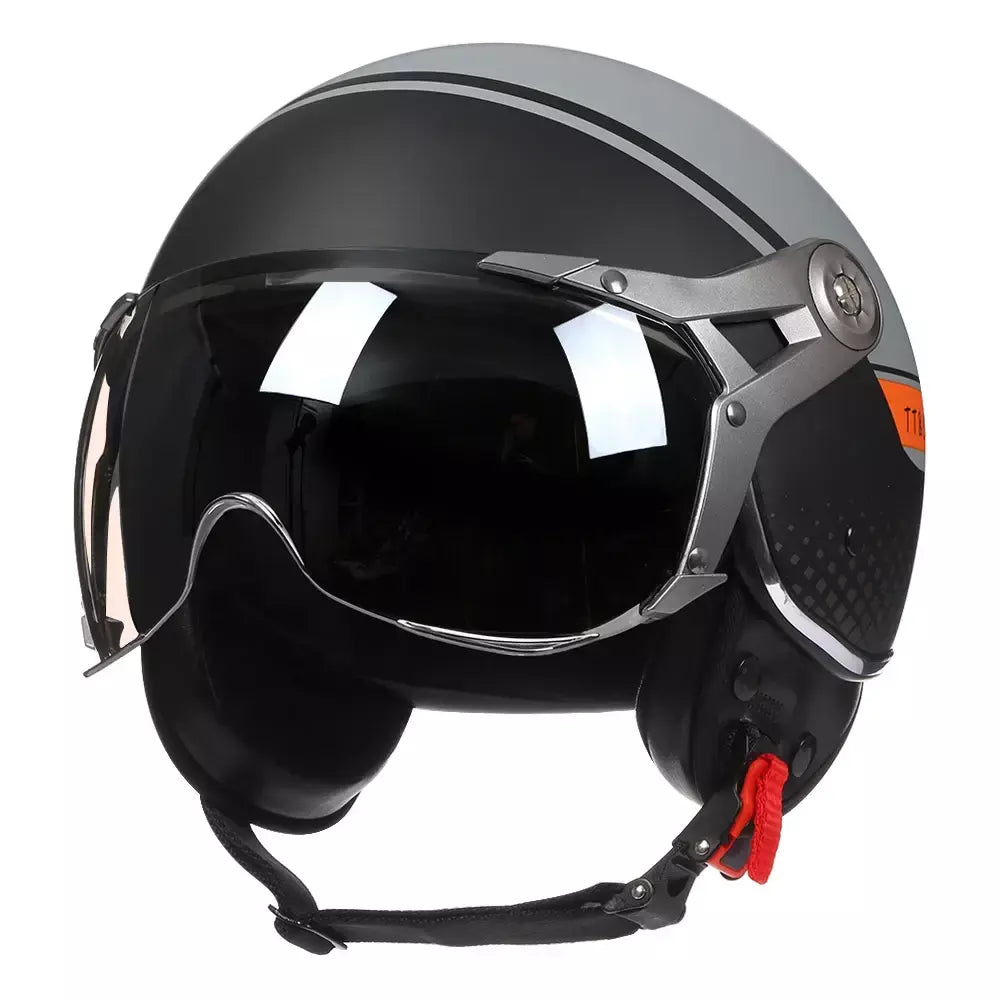 Dot 3/4 rosto aberto motocicleta retro capacetes de moto com para homens mulheres vintage chopper capacete de moto bicicleta cascos scooter