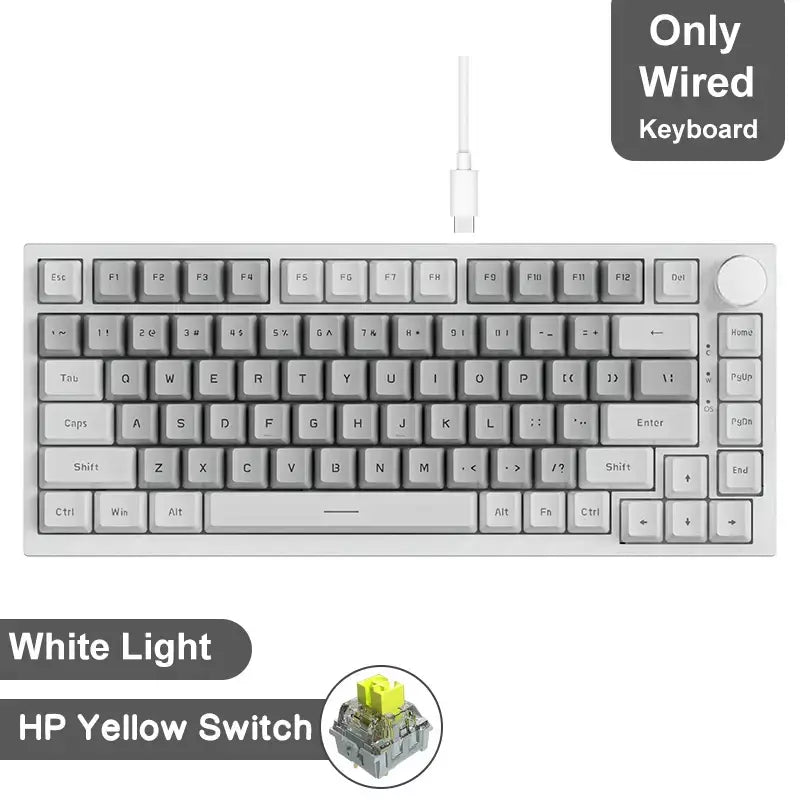 Ajazz ak820/ak820pro teclado mecânico para jogos 75% 82 teclas com fio modo único/bluetooth teclado gamer sem fio para laptop pc