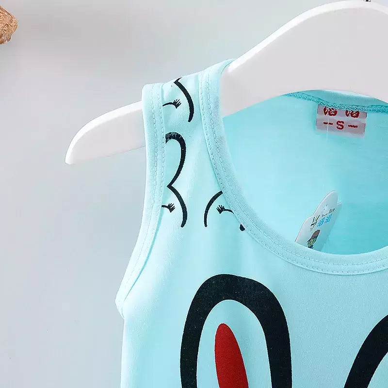 Conjunto de pijamas casual infantil, roupas de bebê, colete bonito feminino, pijama infantil, roupas de treino infantis, verão, novo, 2 peças