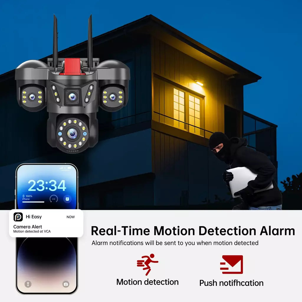 10k 20mp uhd ao ar livre wifi câmera ip 16x zoom 4 lente 4 telas ai rastreamento automático proteção de segurança ptz cctv vigilância por vídeo