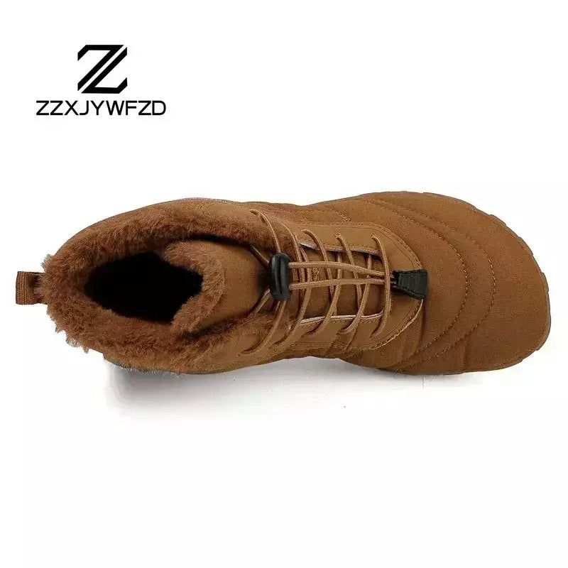 2024 novas botas de inverno para homens neve descalço mulheres ao ar livre antiderrapante pele quente tênis casuais plus size botas de tornozelo sapatos de caminhada