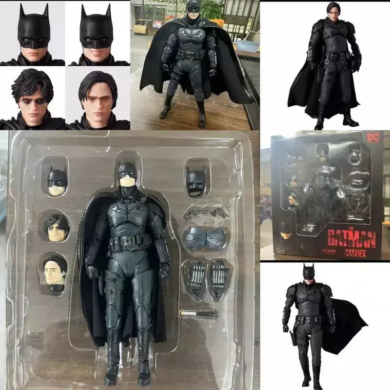 Em estoque estatuetas de anime o batman mafex robert pattinson versão do filme estatueta 6 polegadas liga da justiça batman ação crianças brinquedo