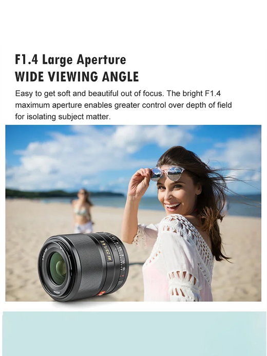 ?Do Brasil?Viltrox AF 23mm F1.4 Lente de câmera com foco automático APS-C para Sony E ZVE10 A6700 Fujfiilm XF Nikon Z Screen Z6 Z8 23 1.4