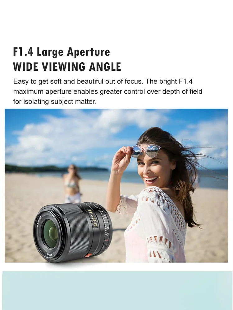 ?Do Brasil?Viltrox AF 23mm F1.4 Lente de câmera com foco automático APS-C para Sony E ZVE10 A6700 Fujfiilm XF Nikon Z Screen Z6 Z8 23 1.4