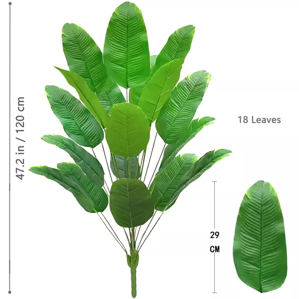 Palmeira tropical artificial 60-90-120cm(47,2 pol.) folhas de planta de banana falsa toque real planta de plástico strelitzia para jardim doméstico