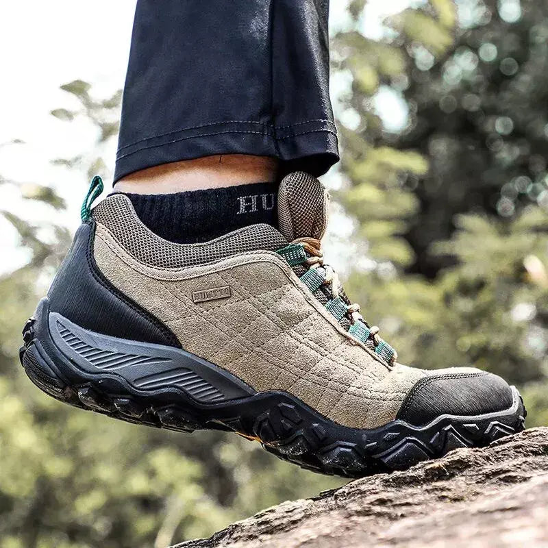 Humtto caminhadas sapatos dos homens de luxo designer inverno escalada trekking tênis para homens couro esportes ao ar livre trabalho homem sapatos 110282 Um