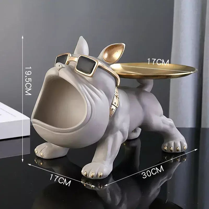 30cm decoração de casa estatueta bulldog estátua do cão caixa armazenamento ornamento animal resina artesanato arte escultura estatueta casa filhote de cachorro escultura
