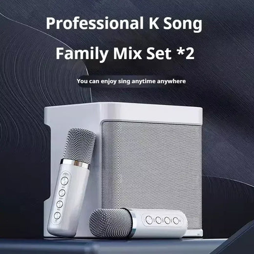 # Portátil duplo microfone máquina de karaokê para adultos crianças alto-falante casa sistema ktv alta fidelidade estéreo bluetooth microfone para presentes festa em casa