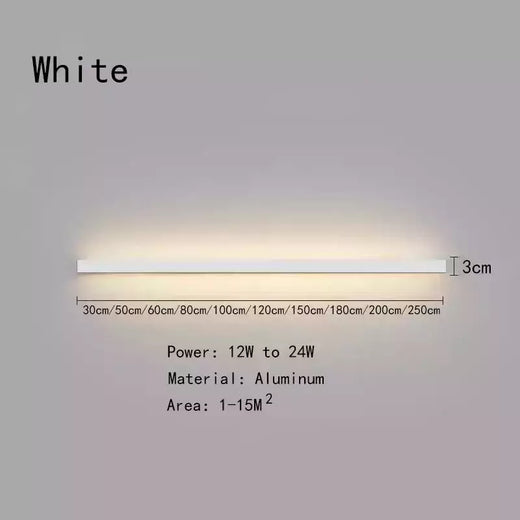 Quarto minimalista, lâmpada de cabeceira, decoração de casa, lâmpada de parede extremamente estreita e alongada, lâmpada de parede de fundo, iluminação de sala