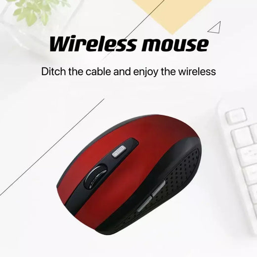 2.4G USB Red Optical Wireless Mouse 6D para Computador Laptop Gaming Mice Mouse sem fio ergonomicamente projetado