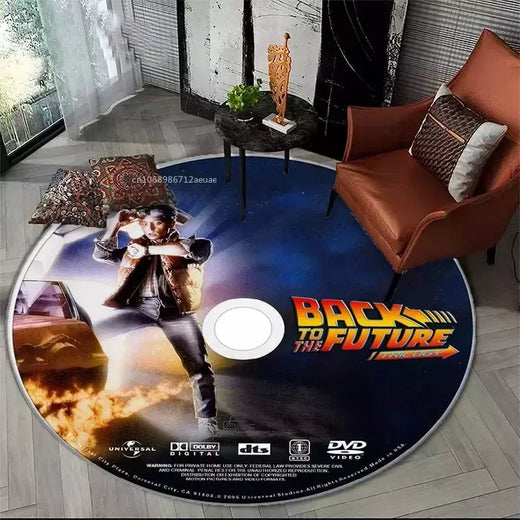 De Volta Para O Futuro Tapete Redondo, Filme CD e DVD, Home Room Decor, Tapete Círculo Impresso, Tapete Exterior Moderno, Moda