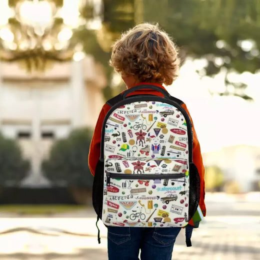 Stranger Things High Capacity Waterproof Mochila Universitária para Meninas, Mochilas Escolares Laptop na Moda, Nova Moda, 17";;VERDADEIRO;;"Background color