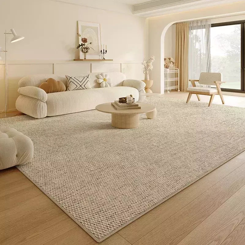 Minimalista Cream Lounge Carpet, confortável tapete macio, antiderrapante, máquina lavável, decoração de casa, sala de estar, grande área