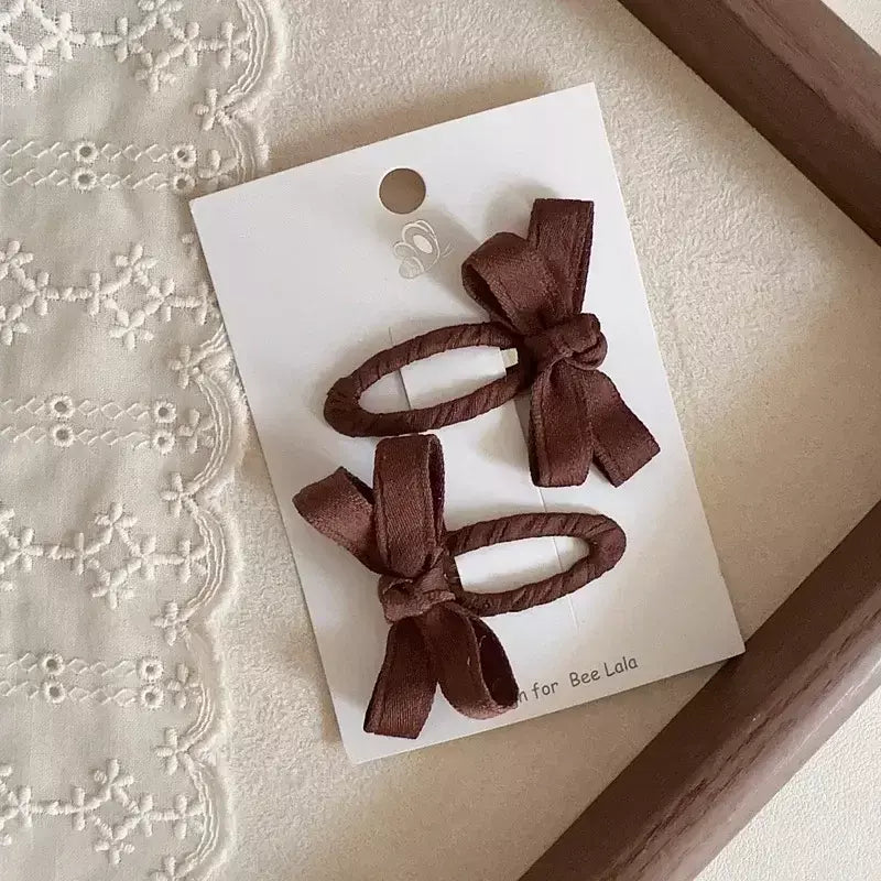 Grampos de cabelo para bebês, novo outono e inverno, série de cores de folhas, cinto de algodão, arco, clipes bb para crianças, franja, acessório de cabelo lateral