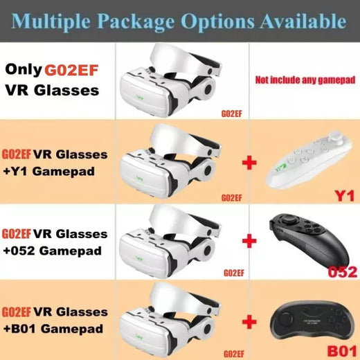 G02ef óculos de realidade virtual vr imax hd 3d óculos google caixa de papelão estéreo vr fone de ouvido para ios android telefone, suporte gamepad