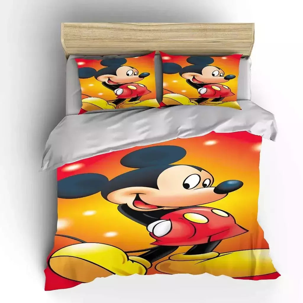 Mickey e Minnie Conjunto de cama para crianças, Fluffy Cartoon Comforter Cover, US Twin Bedclothes, Queen Size, macio, bebê, 3pcs